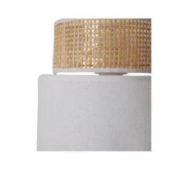 Applique Incurvée Rotin Et Tissu Blanc Ostaria -Jardisia Soldes Boutique applique incurvee rotin et tissu blanc ostaria 1 2