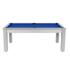 Billard Américain Arizona 7 Pieds Blanc Boisé / Tapis Bleu