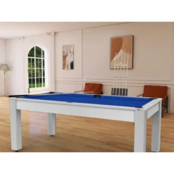 Billard Américain Arizona 7 Pieds Blanc Boisé / Tapis Bleu -Jardisia Soldes Boutique billard americain arizona 7 pieds blanc tapis bleu 3