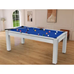 Billard Américain Arizona 7 Pieds Blanc Boisé / Tapis Bleu -Jardisia Soldes Boutique billard americain arizona 7 pieds blanc tapis bleu 6