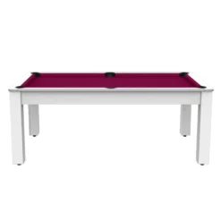 Billard Américain Arizona 7 Pieds Blanc Laqué / Tapis Prune