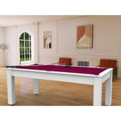 Billard Américain Arizona 7 Pieds Blanc Laqué / Tapis Prune -Jardisia Soldes Boutique billard americain arizona 7 pieds blanc tapis prune 3