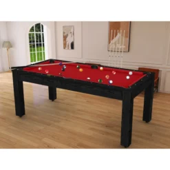 Billard Américain Arizona 7 Pieds Noir Boisé / Tapis Rouge -Jardisia Soldes Boutique billard americain arizona 7 pieds noir boise tapis rouge 1 5