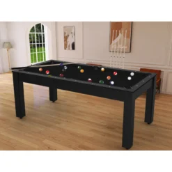Billard Américain Arizona 7 Pieds Noir Grainé / Tapis Noir -Jardisia Soldes Boutique billard americain arizona 7 pieds noir graine tapis noir 5