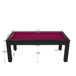 Billard Américain Arizona 7 Pieds Noir Grainé / Tapis Prune -Jardisia Soldes Boutique billard americain arizona 7 pieds noir graine tapis prune 1