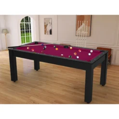 Billard Américain Arizona 7 Pieds Noir Grainé / Tapis Prune -Jardisia Soldes Boutique billard americain arizona 7 pieds noir graine tapis prune 5