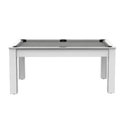 Billard Texas 6 Pieds - Coloris Blanc Laqué / Tapis Gris