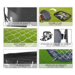 Cage De Foot Pliable 2en1 120x80cm - Modèle Newbie -Jardisia Soldes Boutique cage de foot pliable 2en1 120x80cm modele newbie 1 2