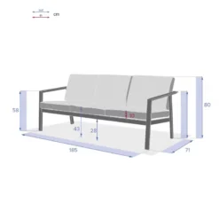 Canapé 3 Places Pavane Graphite Hespéride -Jardisia Soldes Boutique canape 3 places pavane graphite hesperide 1 5