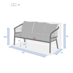 Canapé Extérieur 3 Places Oriengo Anthracite Hespéride -Jardisia Soldes Boutique canape exterieur 3 places oriengo anthracite hesperide 3