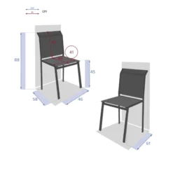 Chaise Extérieur Essentia Graphite/anthracite Hespéride -Jardisia Soldes Boutique chaise exterieur essentia graphite anthracite hesperide 3