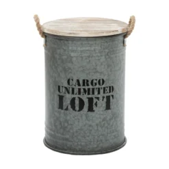 Coffres Bidons Gris Loft - Lot De 3 - Atmosphera -Jardisia Soldes Boutique coffres bidons gris loft lot 3 atmosphera 3