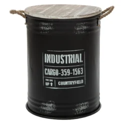 Jardisia Soldes Boutique -Jardisia Soldes Boutique coffres bidons noir industriel lot de 3 atmosphera 1