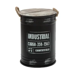 Coffres Bidons Noir Industriel - Lot De 3 - Atmosphera -Jardisia Soldes Boutique coffres bidons noir industriel lot de 3 atmosphera 2