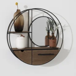 Etagère Murale Ronde D50 Miroir Atmosphera -Jardisia Soldes Boutique etagere murale ronde d50 miroir atmosphera 2
