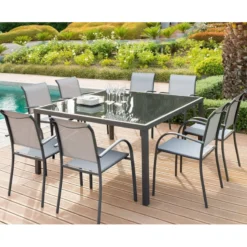 Fauteuil Empilable Piazza Hespéride Galet/graphite -Jardisia Soldes Boutique fauteuil empilable piazza hesperide galet graphite 5