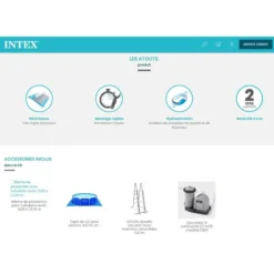 Kit Piscine Prism Ovale 6,10 X 3,05 M Intex -Jardisia Soldes Boutique kit piscine prism ovale 61 m intex 2