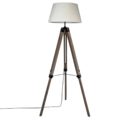 Lampadaire Trépied Runo écru Atmosphera H 145 Cm