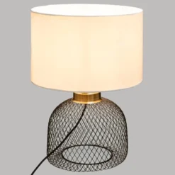 Lampe Grille Emie Noir Et Blanc Atmosphera -Jardisia Soldes Boutique lampe grille emie noir et blanc atmosphera 2