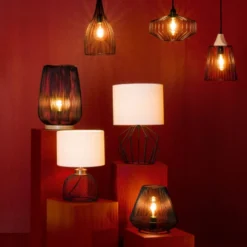 Lampe Grille Emie Noir Et Blanc Atmosphera -Jardisia Soldes Boutique lampe grille emie noir et blanc atmosphera 3