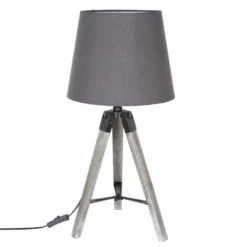 Lampe Trépied Runo Gris Atmosphera H 58 Cm