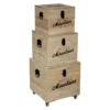 Lot De 3 Malles Carrés Bois Wild Atmosphera -Jardisia Soldes Boutique lot de 3 malles carres bois wild atmosphera