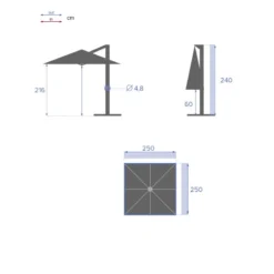 Parasol Décentré Carré Manoa Bordeaux Hespéride -Jardisia Soldes Boutique parasol decentre carre manoa bordeaux hesperide 3