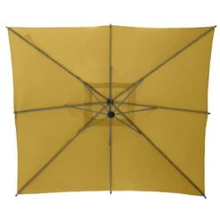 Parasol Décentré Carré Manoa Jaune Moutarde Hespéride -Jardisia Soldes Boutique parasol decentre carre manoa jaune moutarde hesperide 2