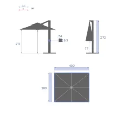 Parasol Décentré Eléa Inclinable Rectangulaire Ardoise Hespéride -Jardisia Soldes Boutique parasol decentre elea inclinable 3 4 ardoise hesperide 6