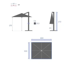 Parasol Décentré Eléa Inclinable Rectangulaire Oléfine Anthracite Hespéride -Jardisia Soldes Boutique parasol decentre elea inclinable rectangulaire olefine anthracite hesperide 3