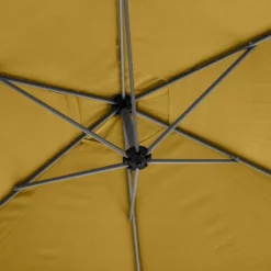 Parasol Décentré Rond Manoa Jaune Moutarde Hespéride -Jardisia Soldes Boutique parasol decentre rond manoa jaune moutarde hesperide 2