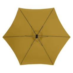 Parasol Décentré Rond Manoa Jaune Moutarde Hespéride -Jardisia Soldes Boutique parasol decentre rond manoa jaune moutarde hesperide 4