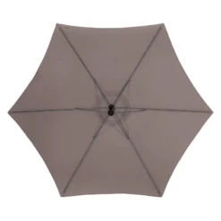 Parasol Décentré Rond Manoa Taupe Hespéride -Jardisia Soldes Boutique parasol decentre rond manoa taupe hesperide 4