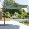 Parasol Décentré Rond Manoa Vert Olive Hespéride -Jardisia Soldes Boutique parasol decentre rond manoa vert olive hesperide