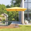Parasol Droit Carré 2,5x2,5m Soya Jaune Moutarde Hespéride -Jardisia Soldes Boutique parasol droit carre 25x25m soya jaune moutarde hesperide