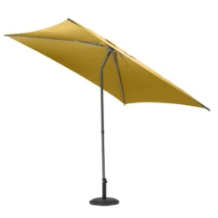 Parasol Droit Carré 2,5x2,5m Soya Jaune Moutarde Hespéride -Jardisia Soldes Boutique parasol droit carre 25x25m soya jaune moutarde hesperide 2