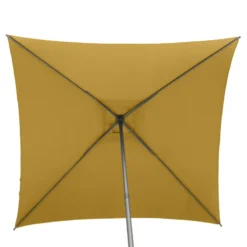 Parasol Droit Carré 2,5x2,5m Soya Jaune Moutarde Hespéride -Jardisia Soldes Boutique parasol droit carre 25x25m soya jaune moutarde hesperide 3