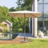 Parasol Droit Carré 2,5x2,5m Soya Taupe Hespéride -Jardisia Soldes Boutique parasol droit carre 25x25m soya taupe hesperide