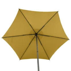 Parasol Droit Rond 2,7m Soya Jaune Moutarde Hespéride -Jardisia Soldes Boutique parasol droit rond 27m soya jaune moutarde hesperide 4