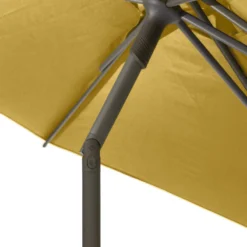 Parasol Droit Rond 2,7m Soya Jaune Moutarde Hespéride -Jardisia Soldes Boutique parasol droit rond 27m soya jaune moutarde hesperide 5