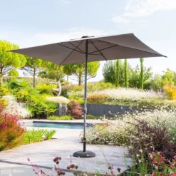 Parasol Mat Central 2x3 M Loompa Ardoise Hespéride