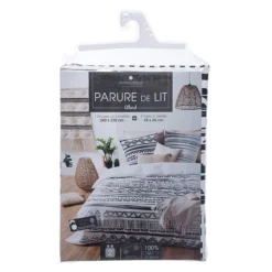 Parure De Lit Ethnik Noir/blanc 240x220 Atmosphera 7 Parure De Lit Ethnik Noir/blanc 240x220 Atmosphera -Jardisia Soldes Boutique parure de lit ethnik noirblanc 240x220 atmosphera 2