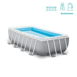 Piscine Tubulaire Prism Rectangulaire 4.88 X 2.44 X 1.07m Intex + Accessoires -Jardisia Soldes Boutique piscine tubulaire prism rectangulaire 488 x 244 x 107m intex accessoires 1