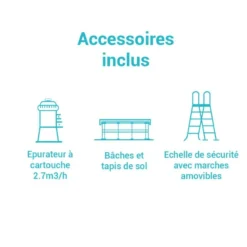 Piscine Tubulaire Prism Rectangulaire 4.88 X 2.44 X 1.07m Intex + Accessoires -Jardisia Soldes Boutique piscine tubulaire prism rectangulaire 488 x 244 x 107m intex accessoires 3