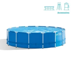 Piscine Tubulaire Ronde Intex 4,57 X 1,22 M Avec Accessoires Intex -Jardisia Soldes Boutique piscine tubulaire ronde intex 457 x 122 m avec accessoires intex 2