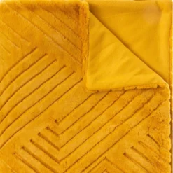 Plaid Géant 180x230 Fourrure Jaune Moutarde Atmosphera -Jardisia Soldes Boutique plaid geant 180x230 fourrure jaune moutarde atmosphera 2