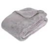 ATMOSPHERA Plaid Grand Modèle Microfibre 180x230 Cm Gris Clair -Jardisia Soldes Boutique plaid microfibre gris clair