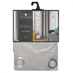 Rideau Gris Clair Lilou 140x260 Atmosphera -Jardisia Soldes Boutique rideau gris cl lilou 140x260 atmosphera 2