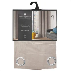 Rideau Taupe Lilou 140x260 Atmosphera -Jardisia Soldes Boutique rideau taupe lilou 140x260 atmosphera 3