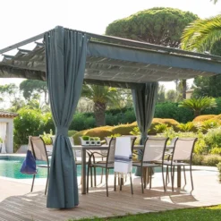 Rideaux Ardoises Pour Tonnelle Rectangulaire Palmeira Hespéride -Jardisia Soldes Boutique rideaux ardoises pour tonnelle rectangulaire palmeira hesperide 2